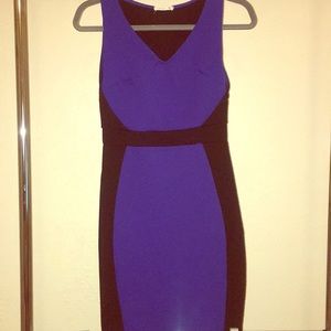 Black and blue mini dress